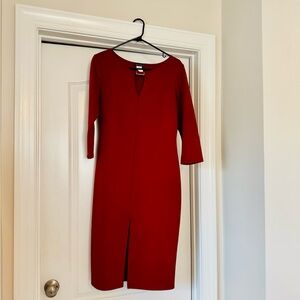 Rag Therapy Red Sheath Dress V-Neck 3/4 Sleeve